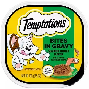 24/3.5oz Whiskas Temptations Cuts in Gravy Seafood - Items on Sale Now